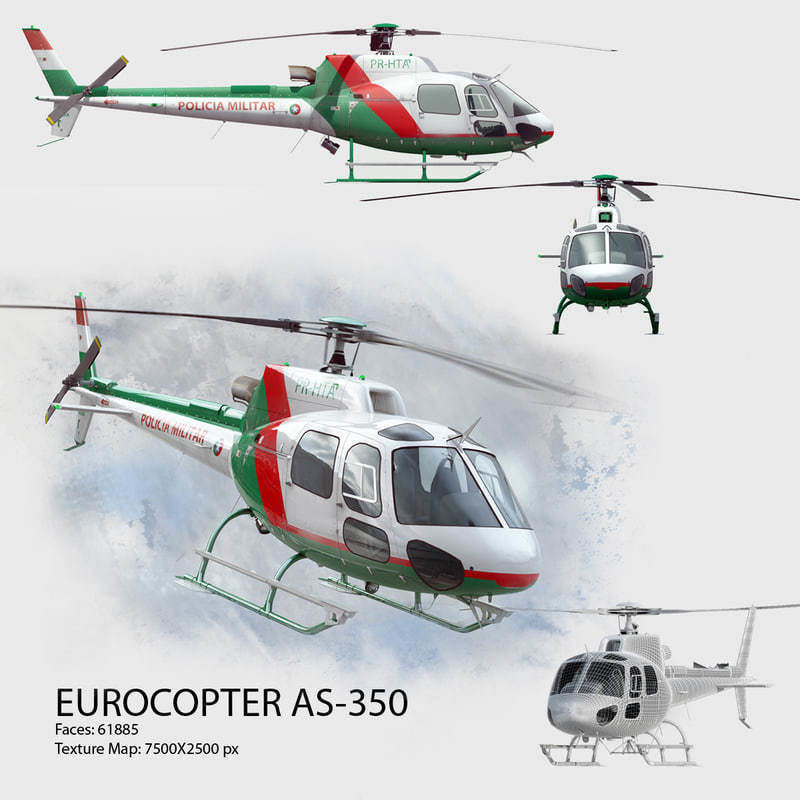 Eurocopter AS 550 Military Police 3D model_1