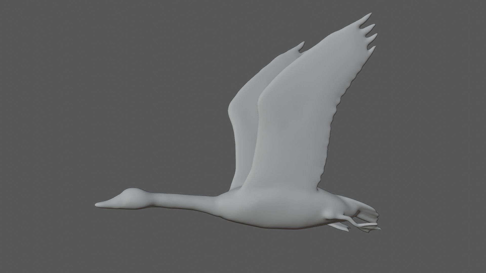 Goose flying in sky 3D model_7