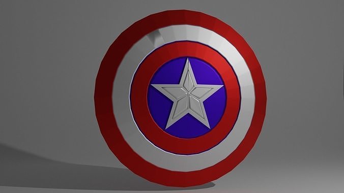 captain america shield Low-poly 3D model
