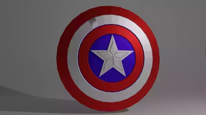 captain america shield Low-poly 3D model
