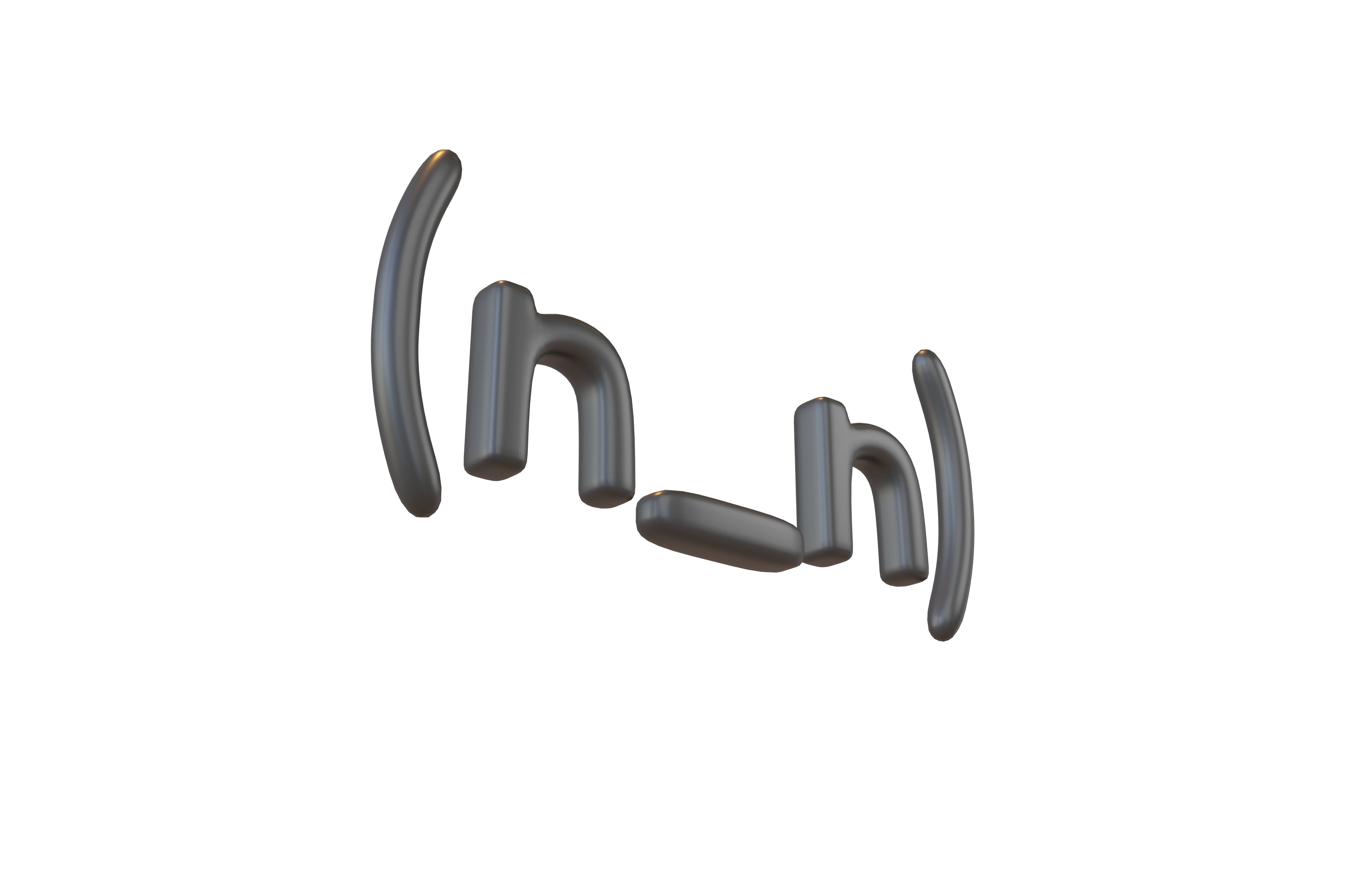 Japanese Emoticons v1 001 Low-poly 3D model_3