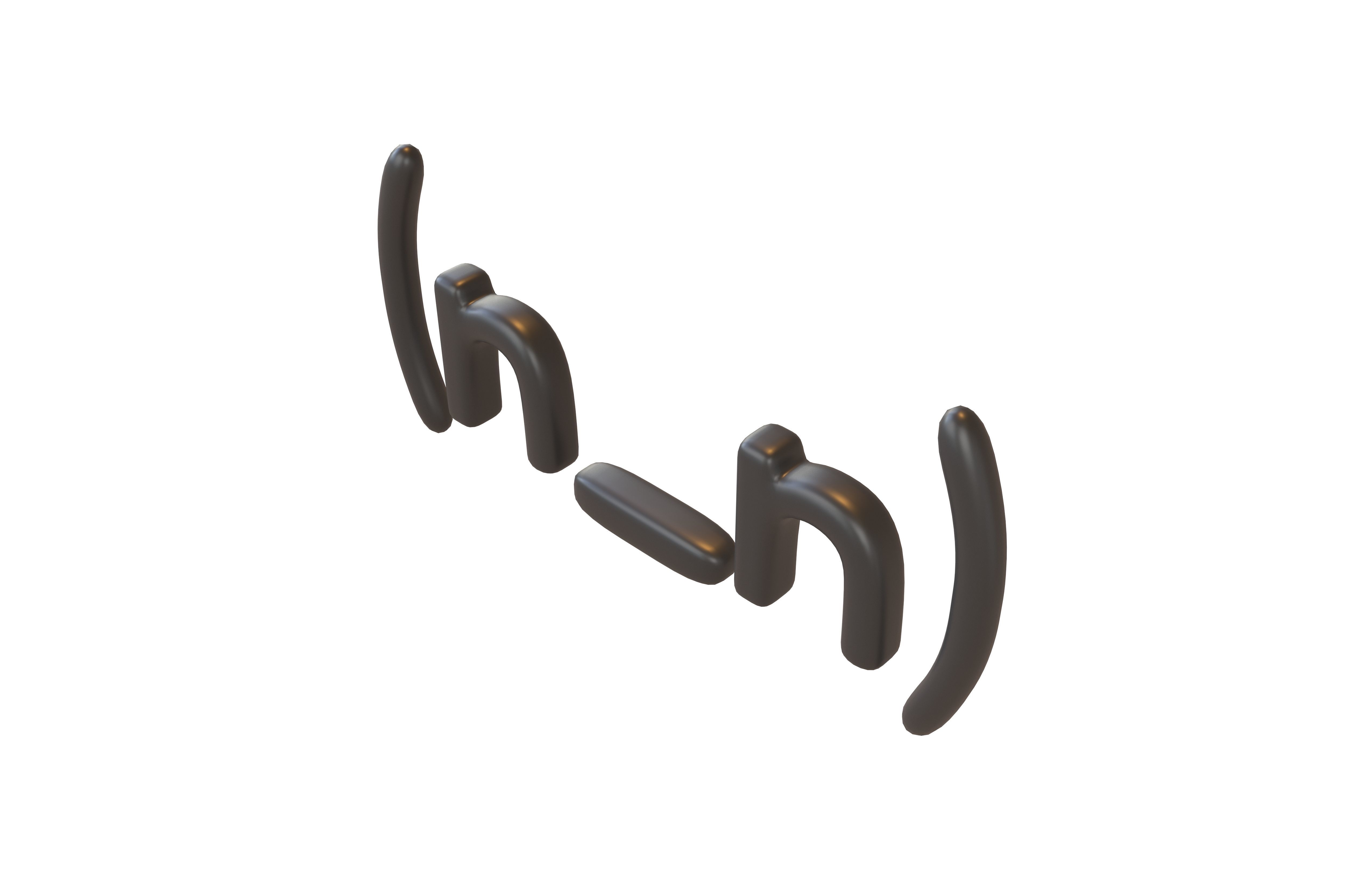 Japanese Emoticons v1 001 Low-poly 3D model_2