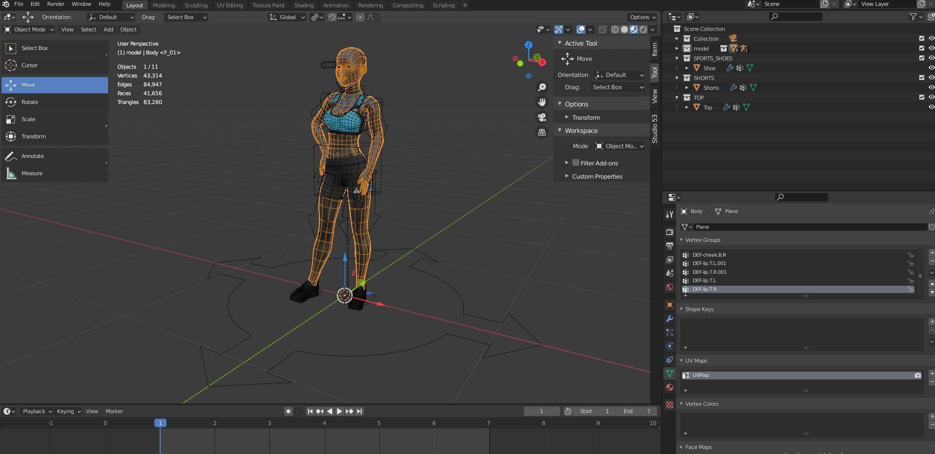 Woman mannequin V2 Rigged Low-poly 3D model_20