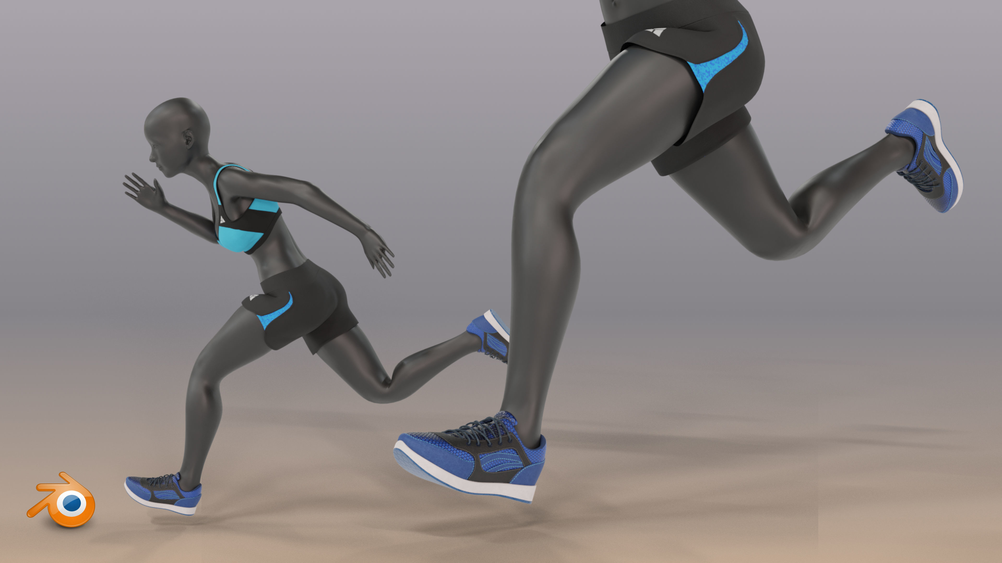 Woman mannequin V2 Rigged Low-poly 3D model_3