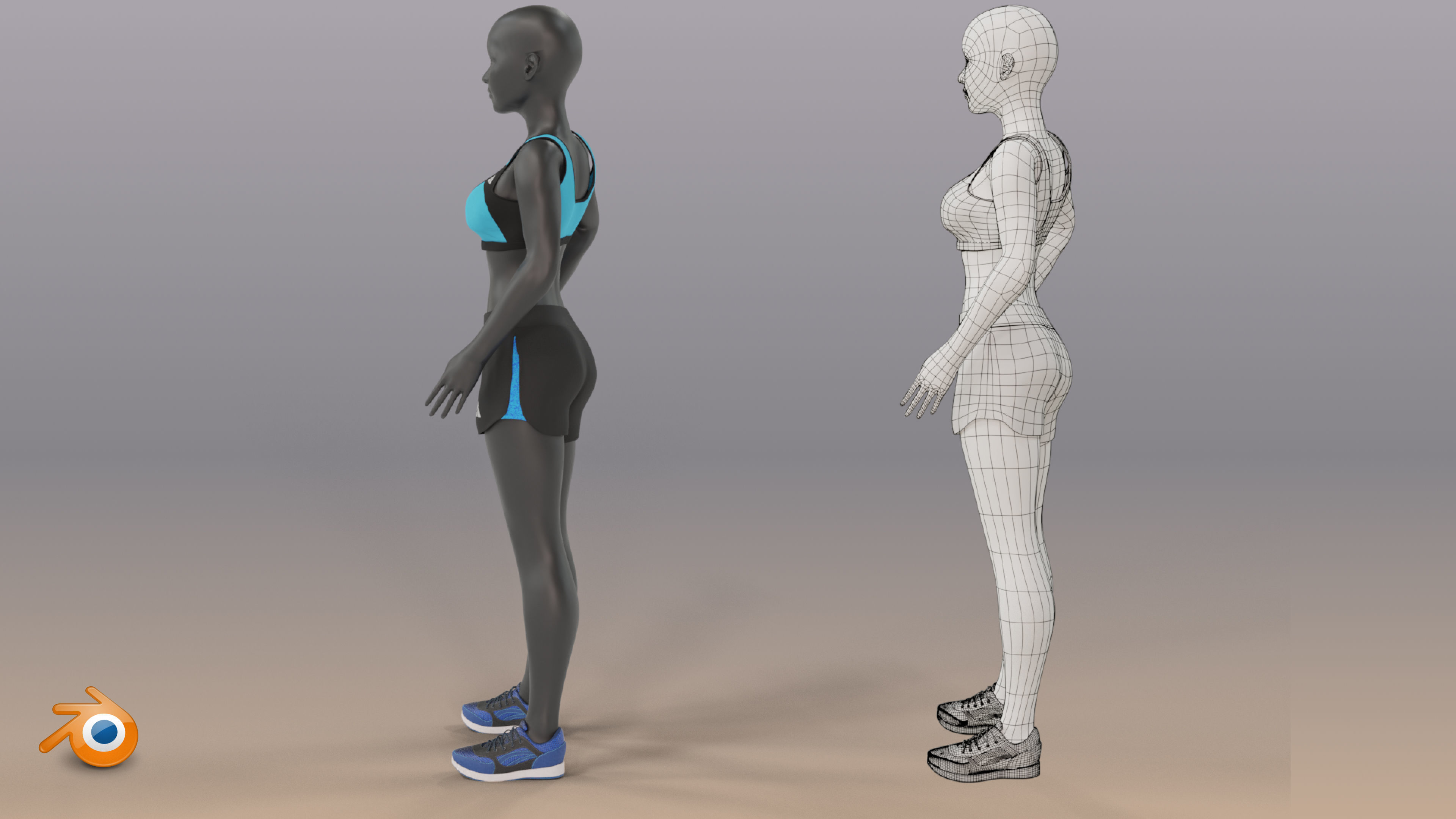 Woman mannequin V2 Rigged Low-poly 3D model_14