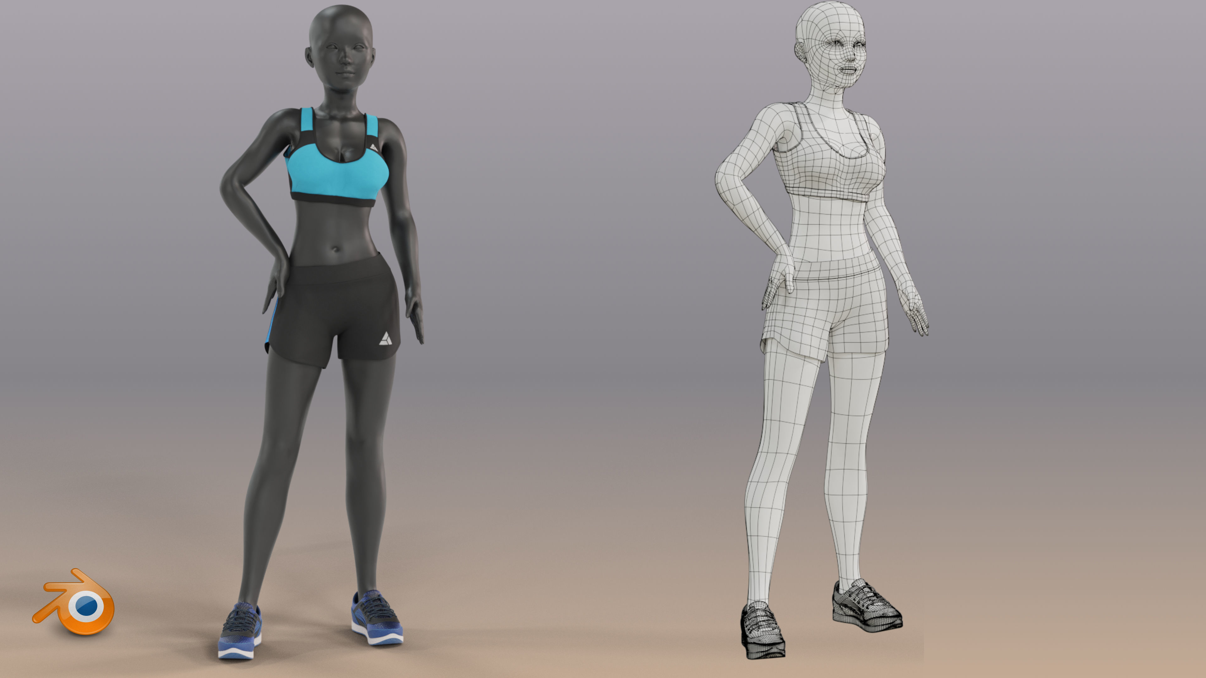 Woman mannequin V2 Rigged Low-poly 3D model_17