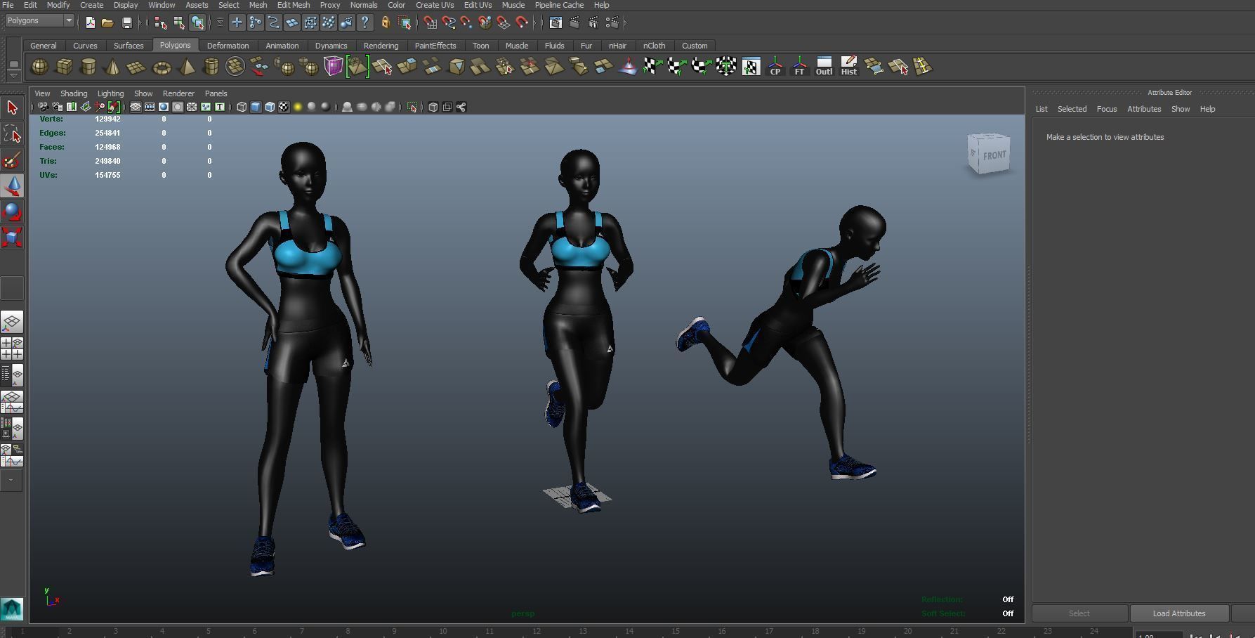 Woman mannequin V2 Rigged Low-poly 3D model_18