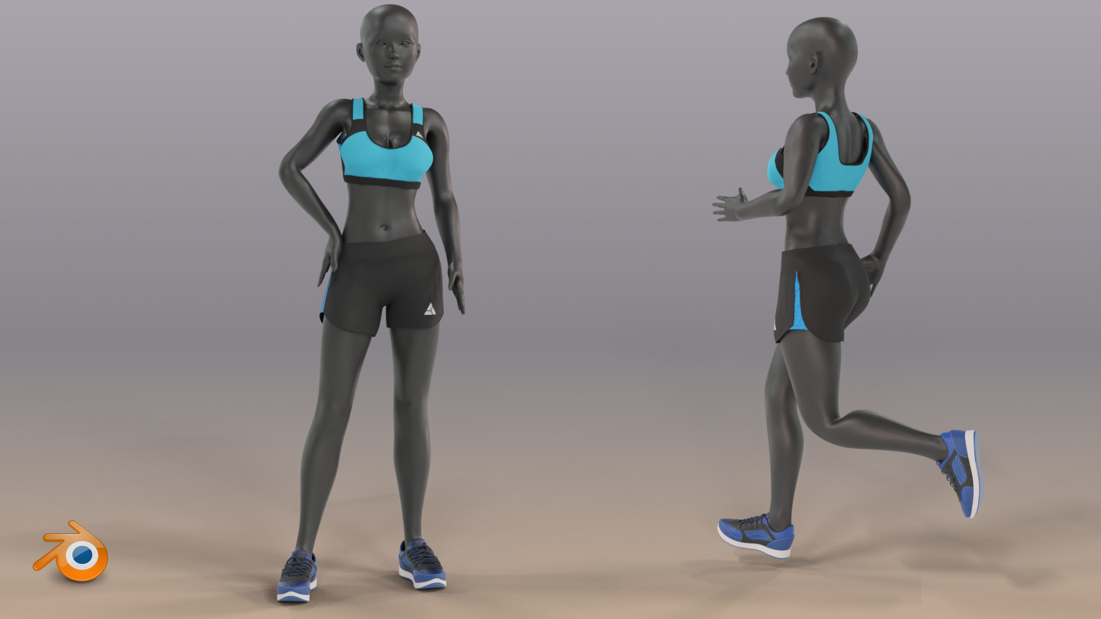 Woman mannequin V2 Rigged Low-poly 3D model_9