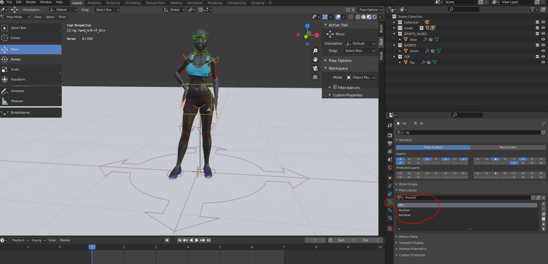 Woman mannequin V2 Rigged Low-poly 3D model_19
