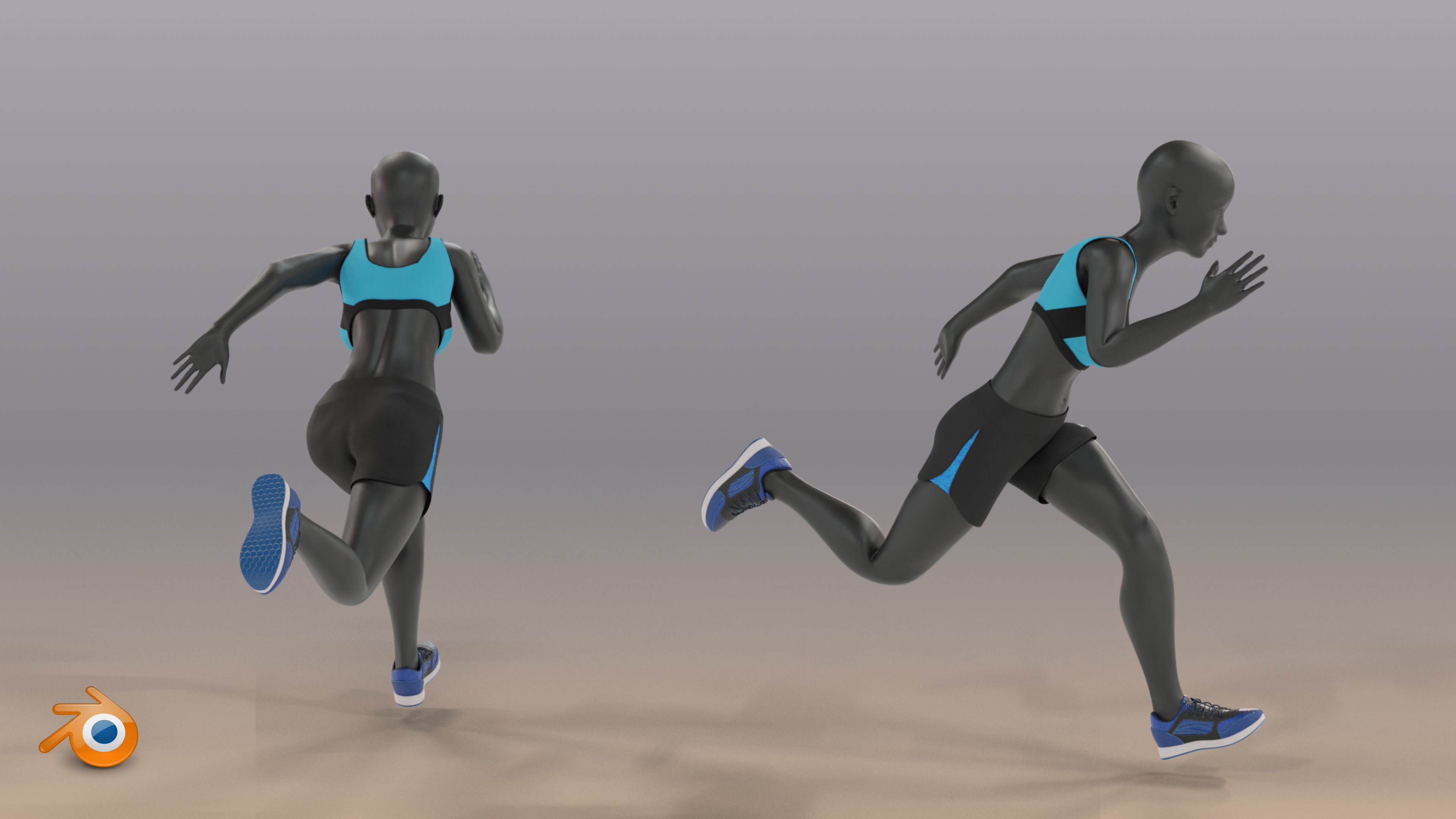 Woman mannequin V2 Rigged Low-poly 3D model_7