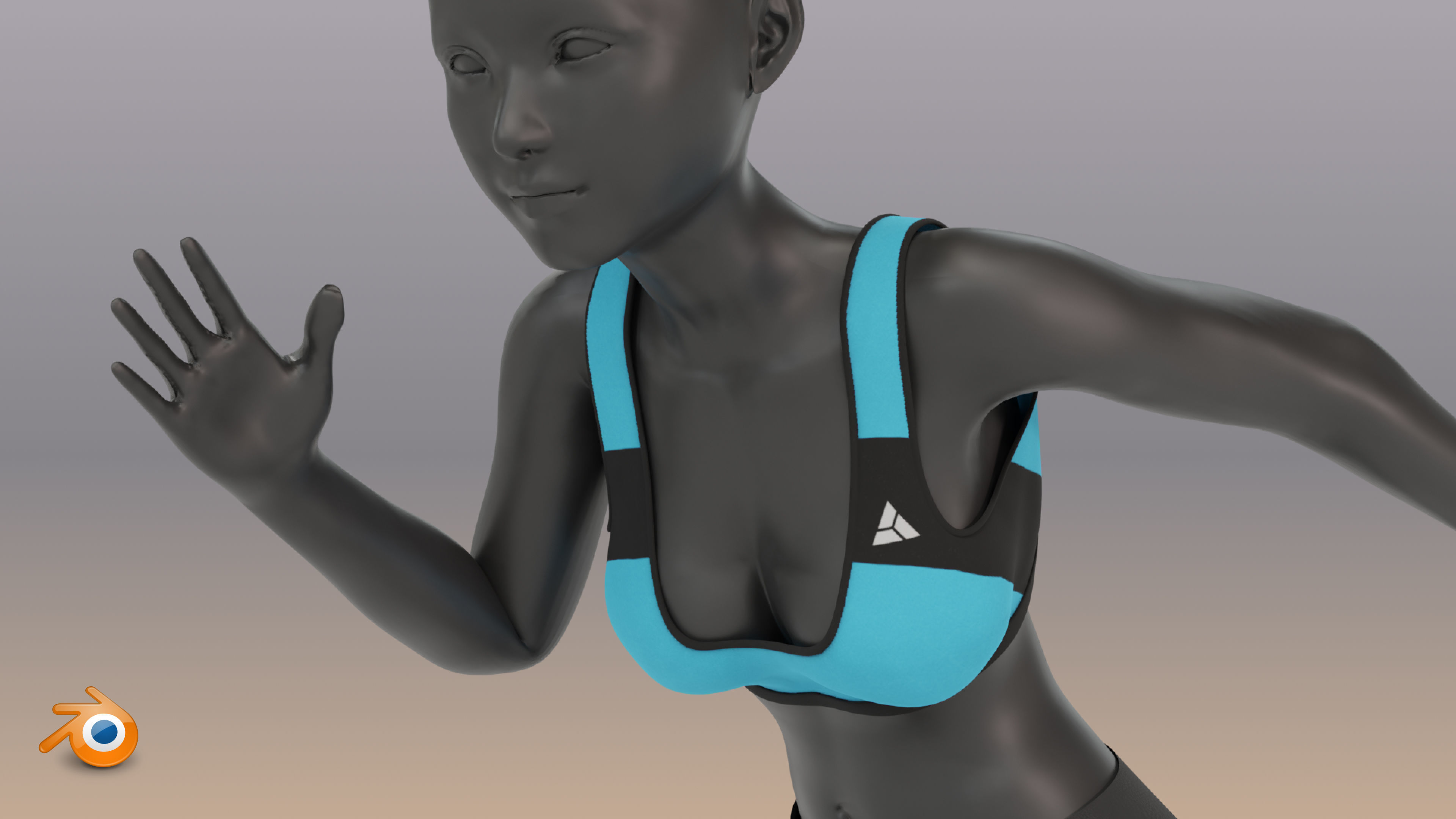 Woman mannequin V2 Rigged Low-poly 3D model_4