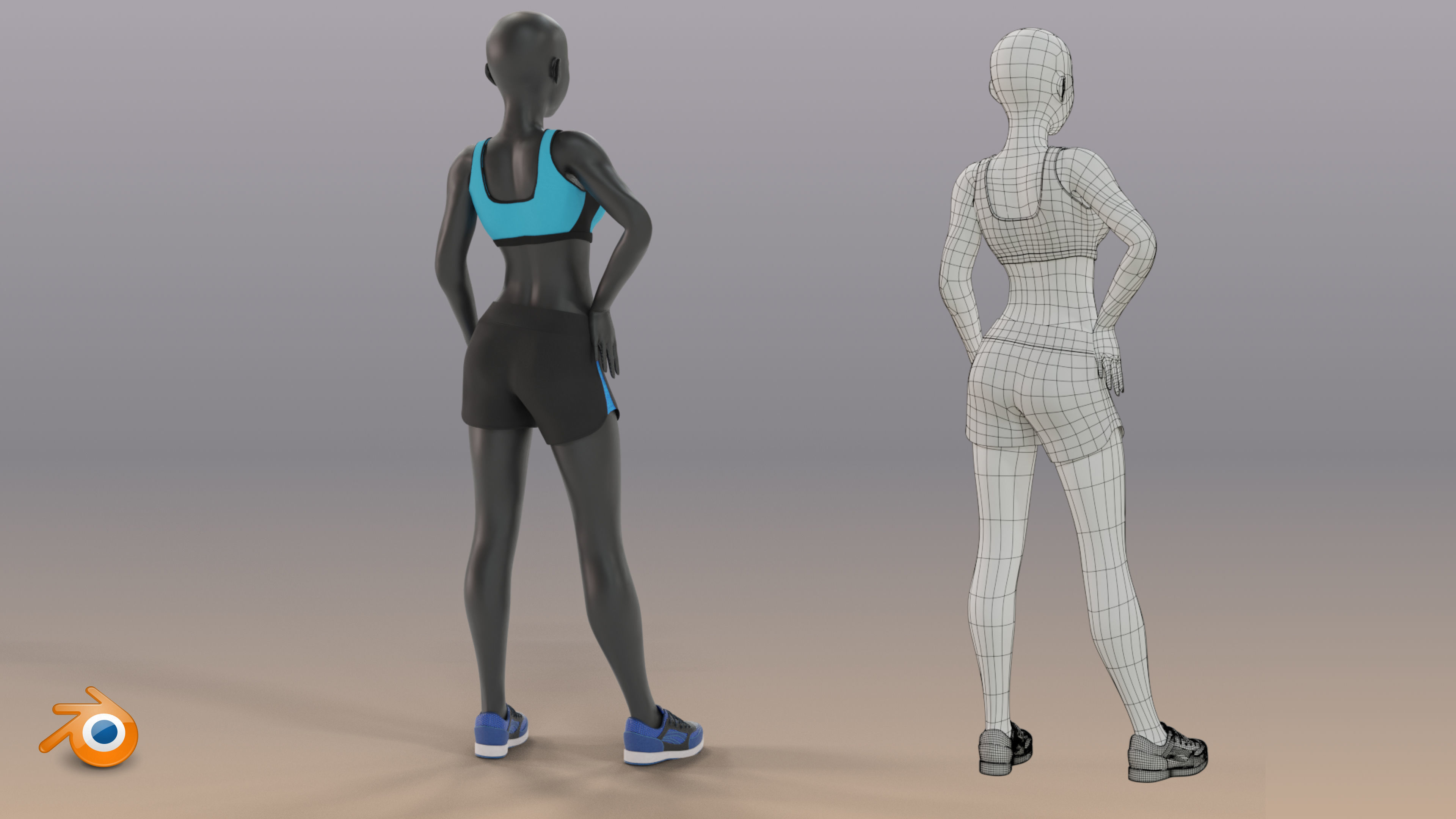 Woman mannequin V2 Rigged Low-poly 3D model_13