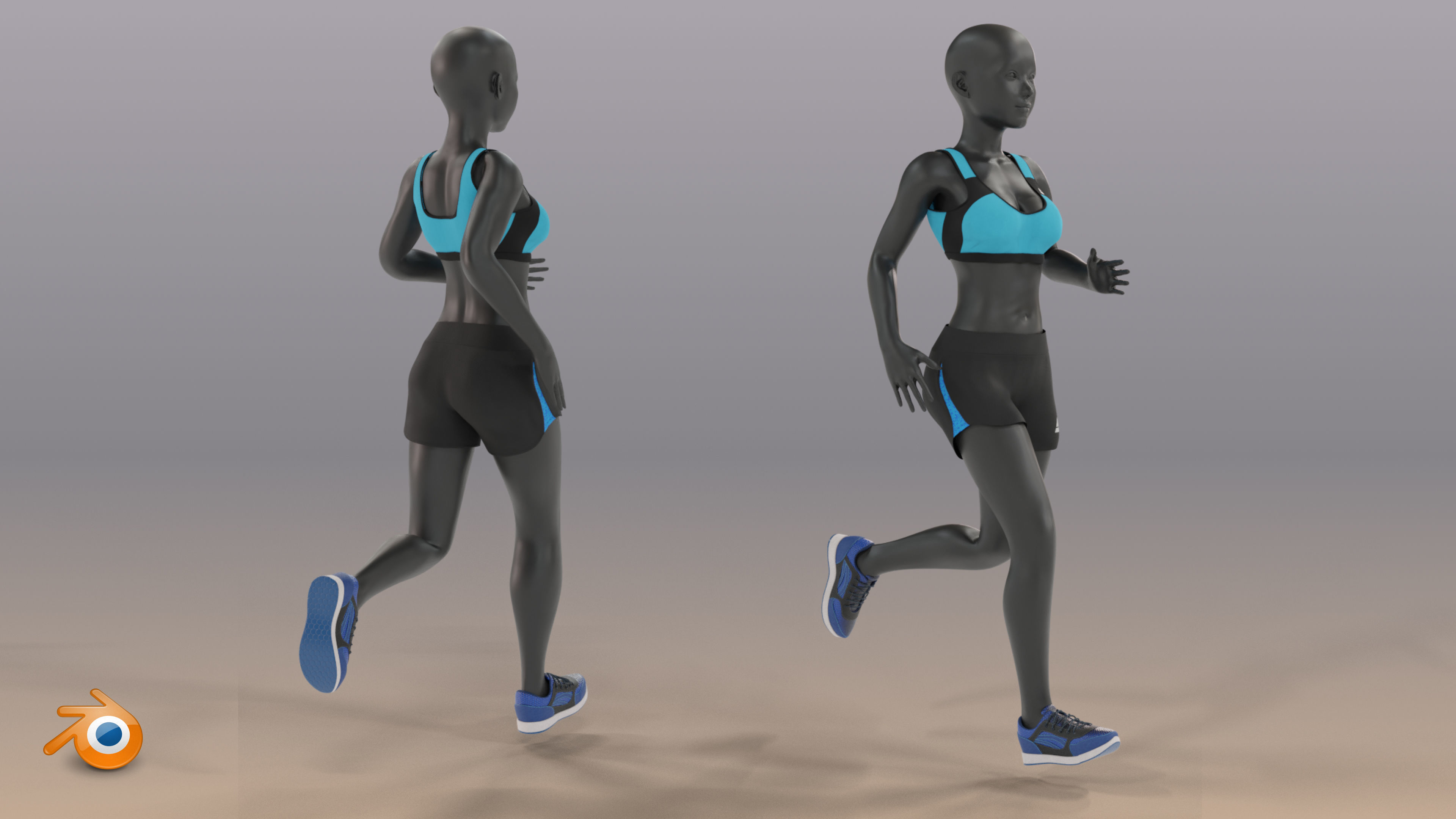 Woman mannequin V2 Rigged Low-poly 3D model_2