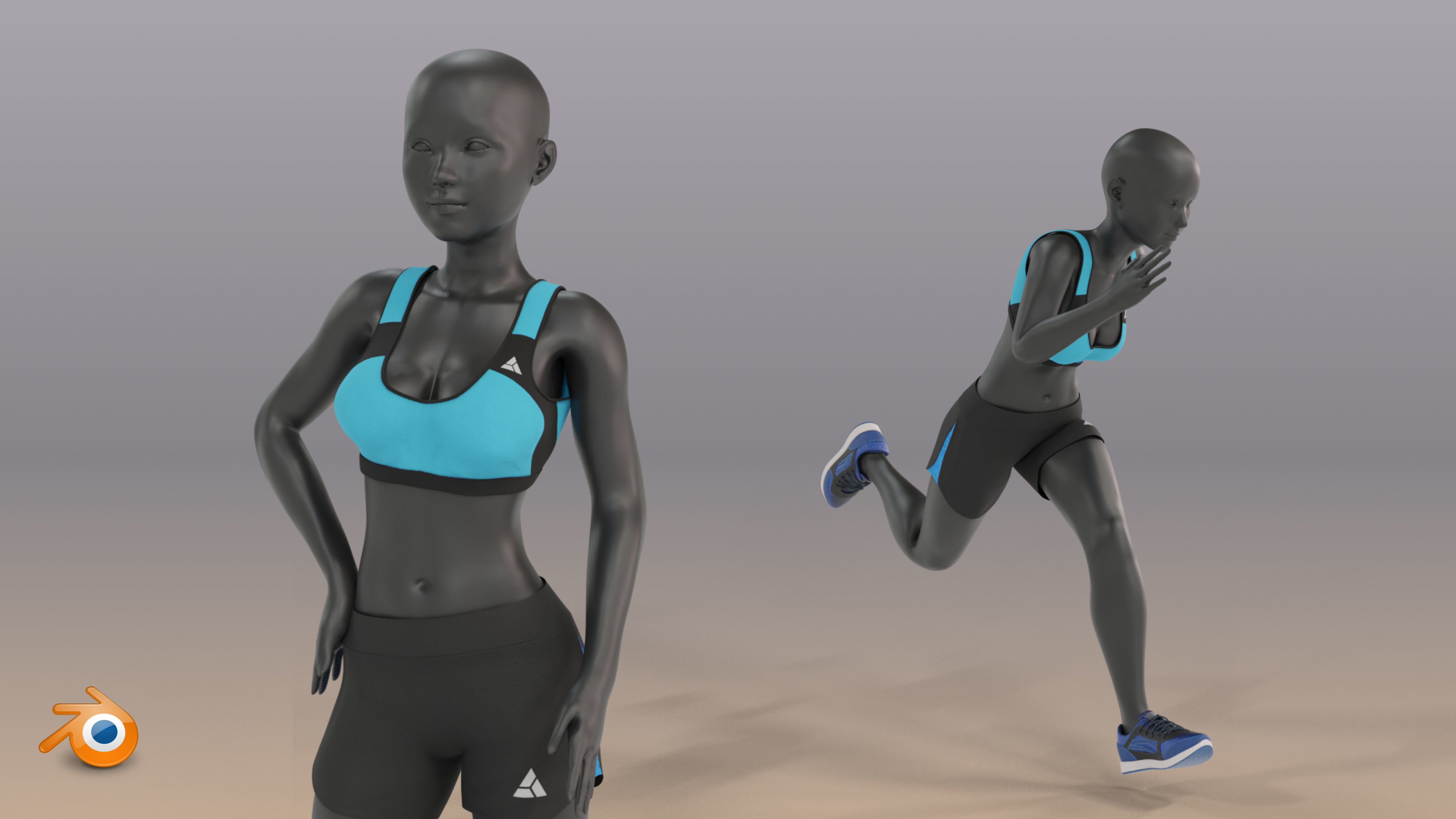 Woman mannequin V2 Rigged Low-poly 3D model_6