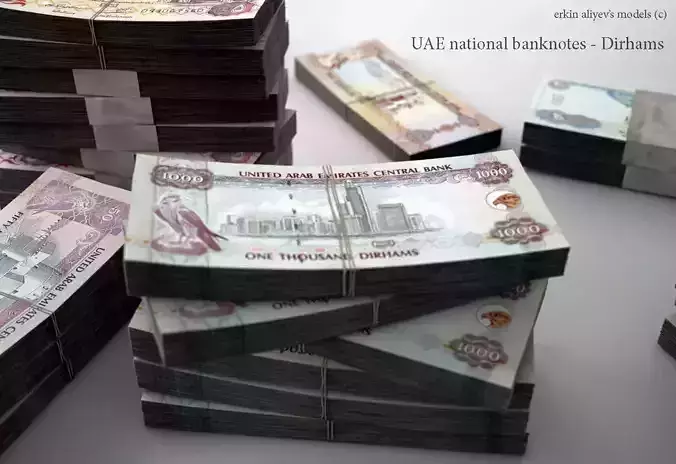 UAE-Dirhams uae national banknote 3D model UAE-Dirhams uae national banknote 3D model