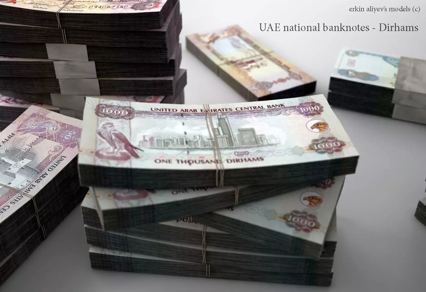 UAE-Dirhams uae national banknote 3D model_0