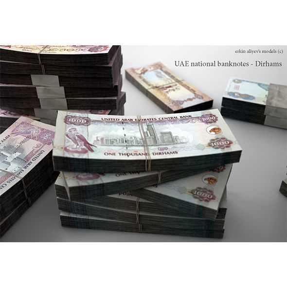 UAE-Dirhams uae national banknote 3D model_1