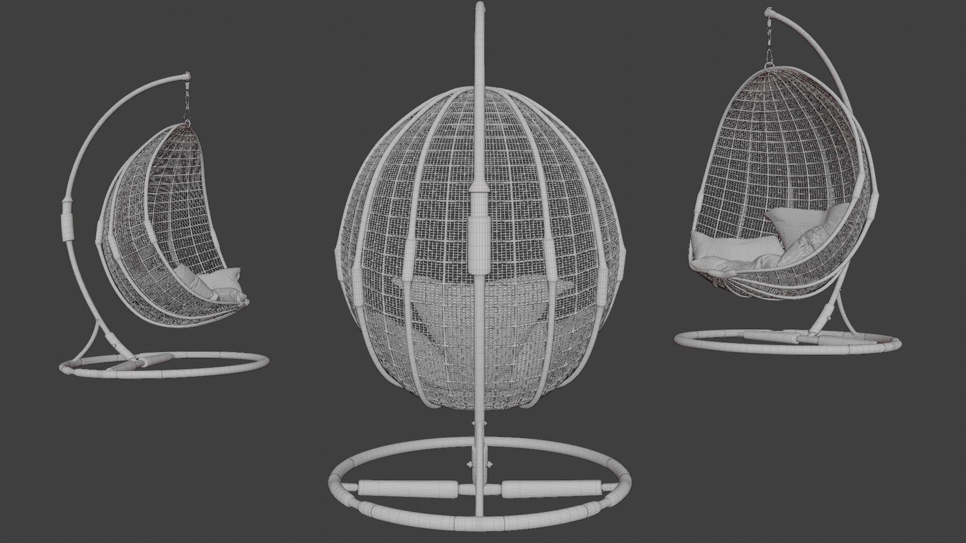 Egg chair 3D model_7