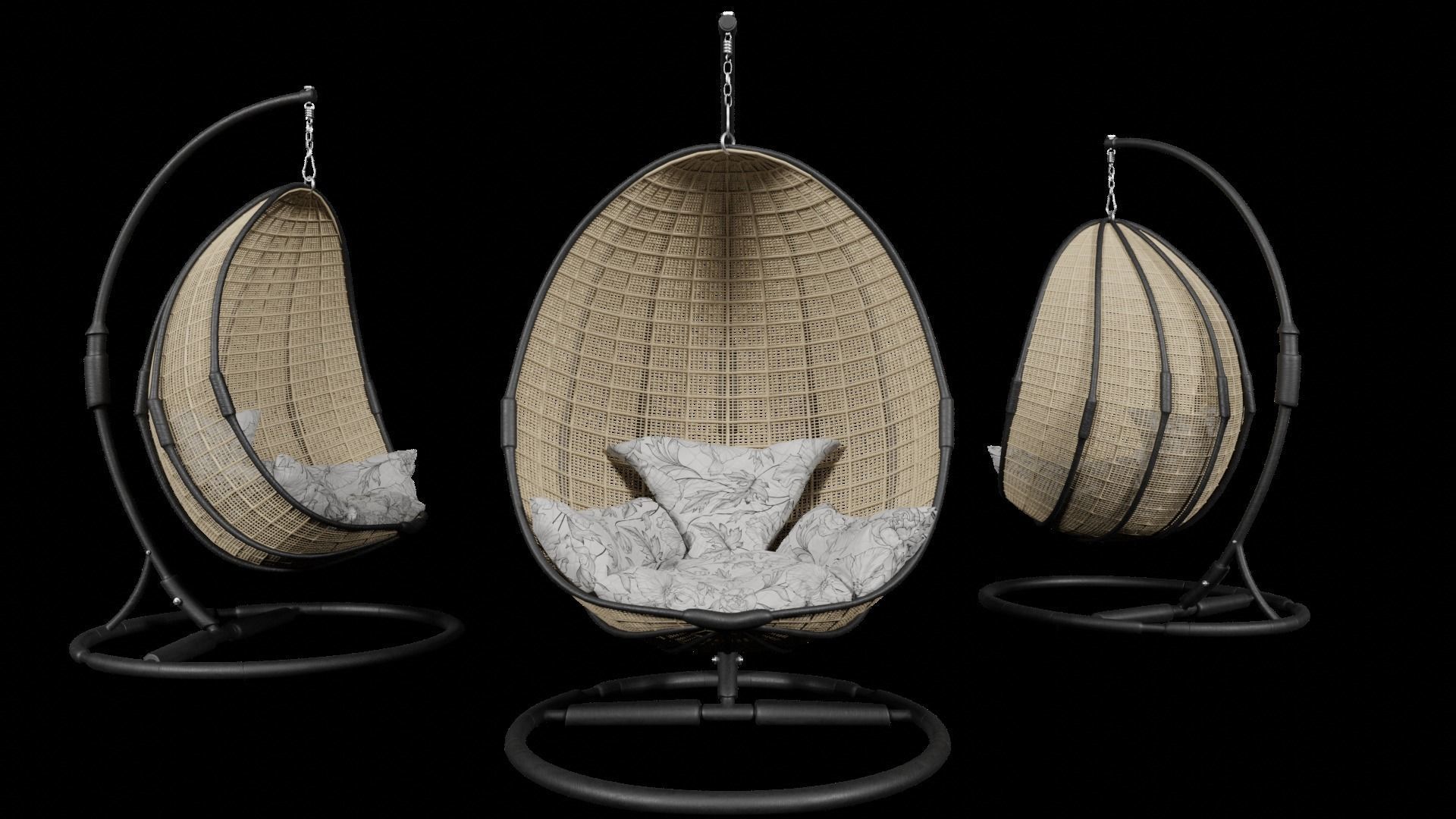 Egg chair 3D model_2