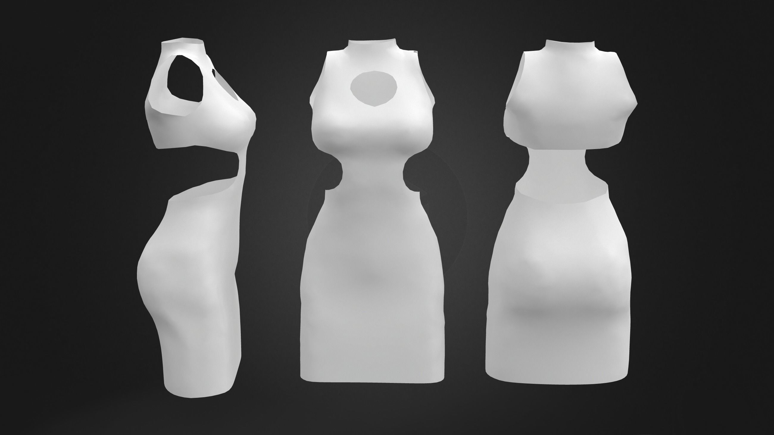 Vixen Dress Low-poly 3D model_4