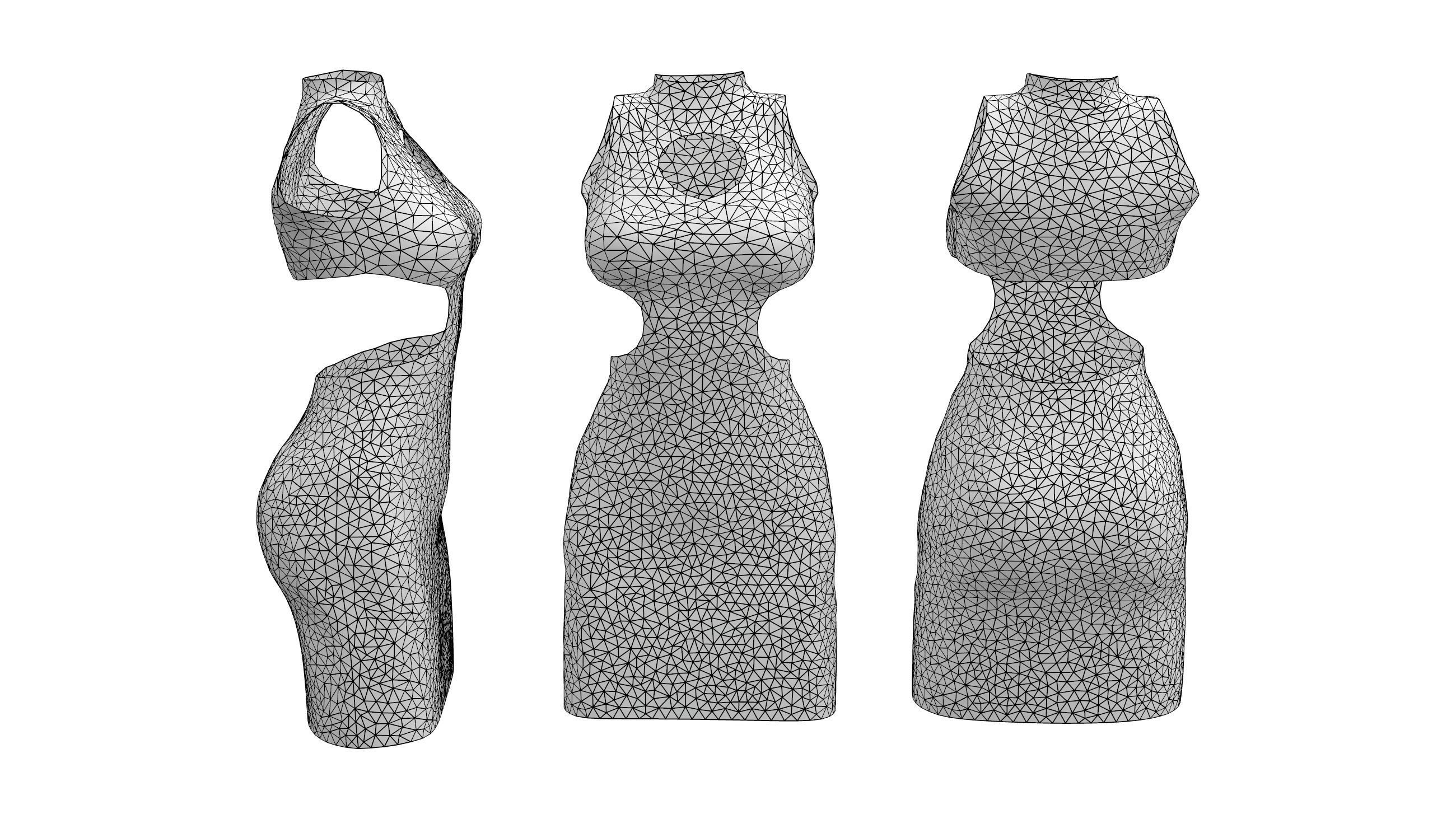 Vixen Dress Low-poly 3D model_2