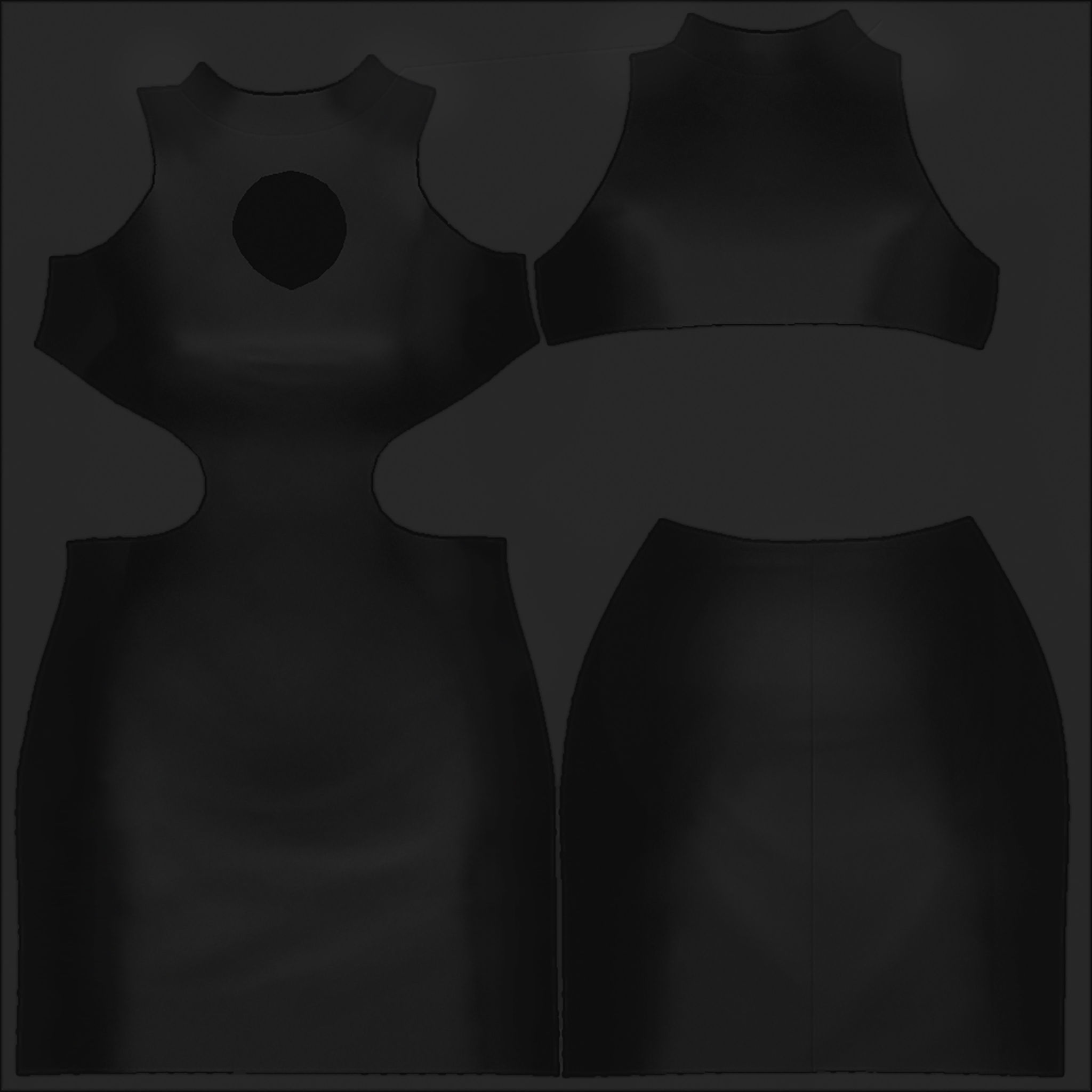 Vixen Dress Low-poly 3D model_5