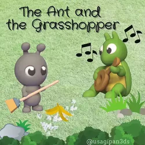 The Ant  and the Grasshopper 3D print model