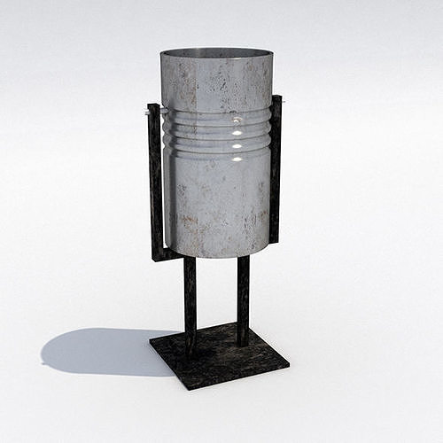 Street trash can- 7 3D model