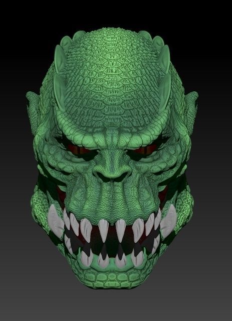 killer Croc head 3D print model_3