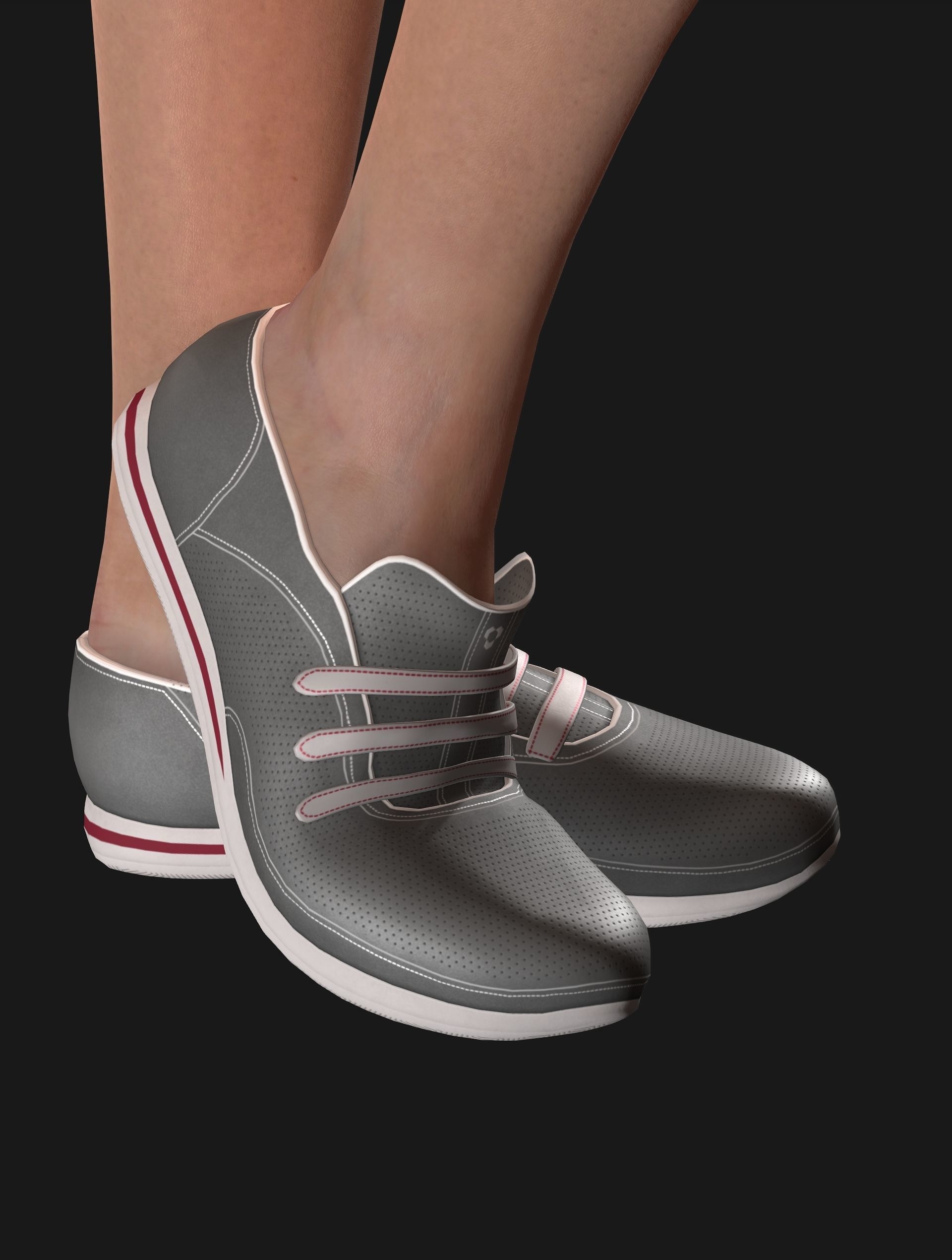 Sport girls outfit - 5 colors Low-poly 3D model_64