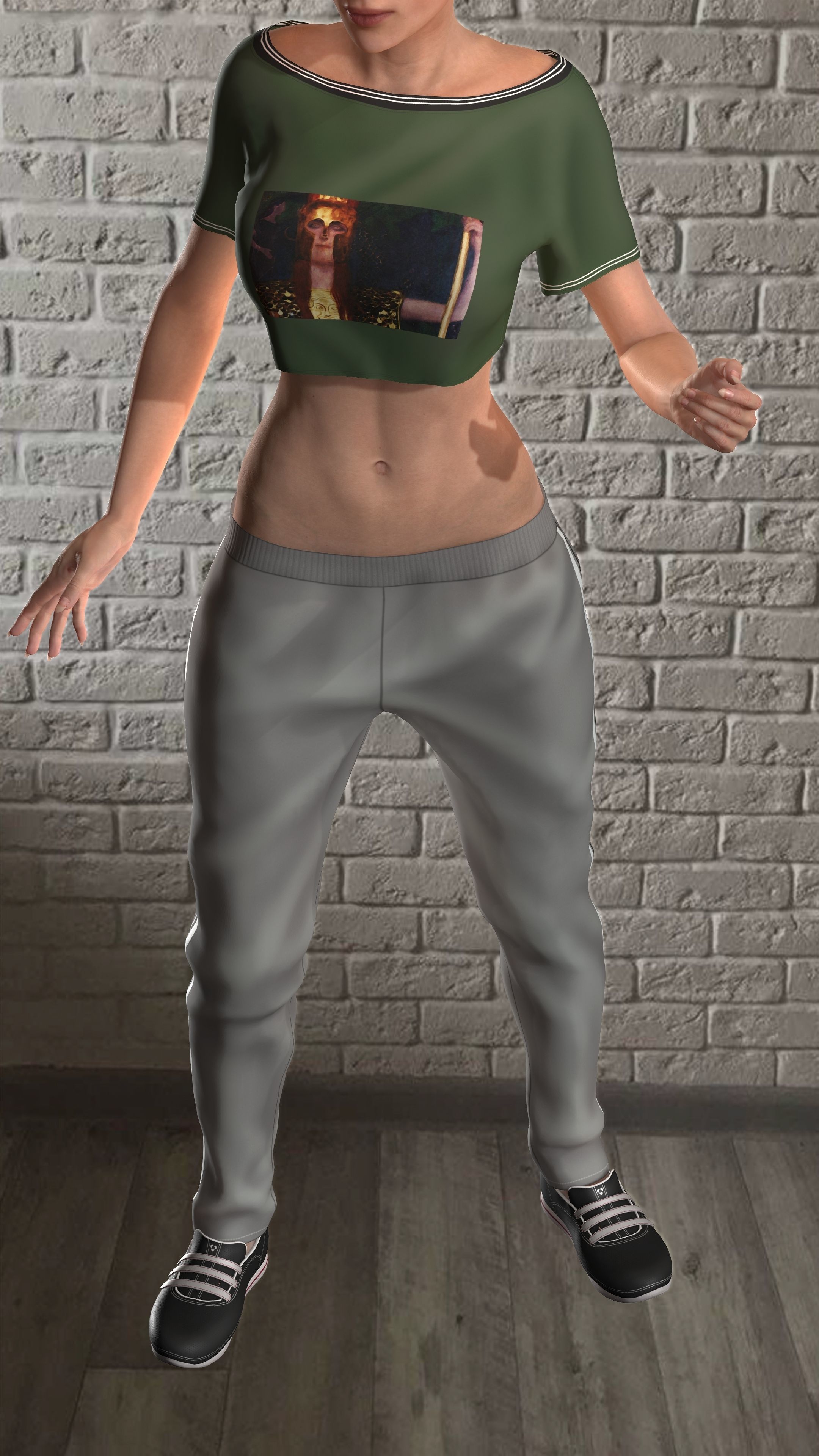 Sport girls outfit - 5 colors Low-poly 3D model_38