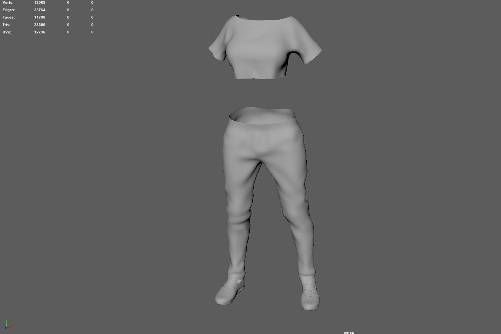 Sport girls outfit - 5 colors Low-poly 3D model_73