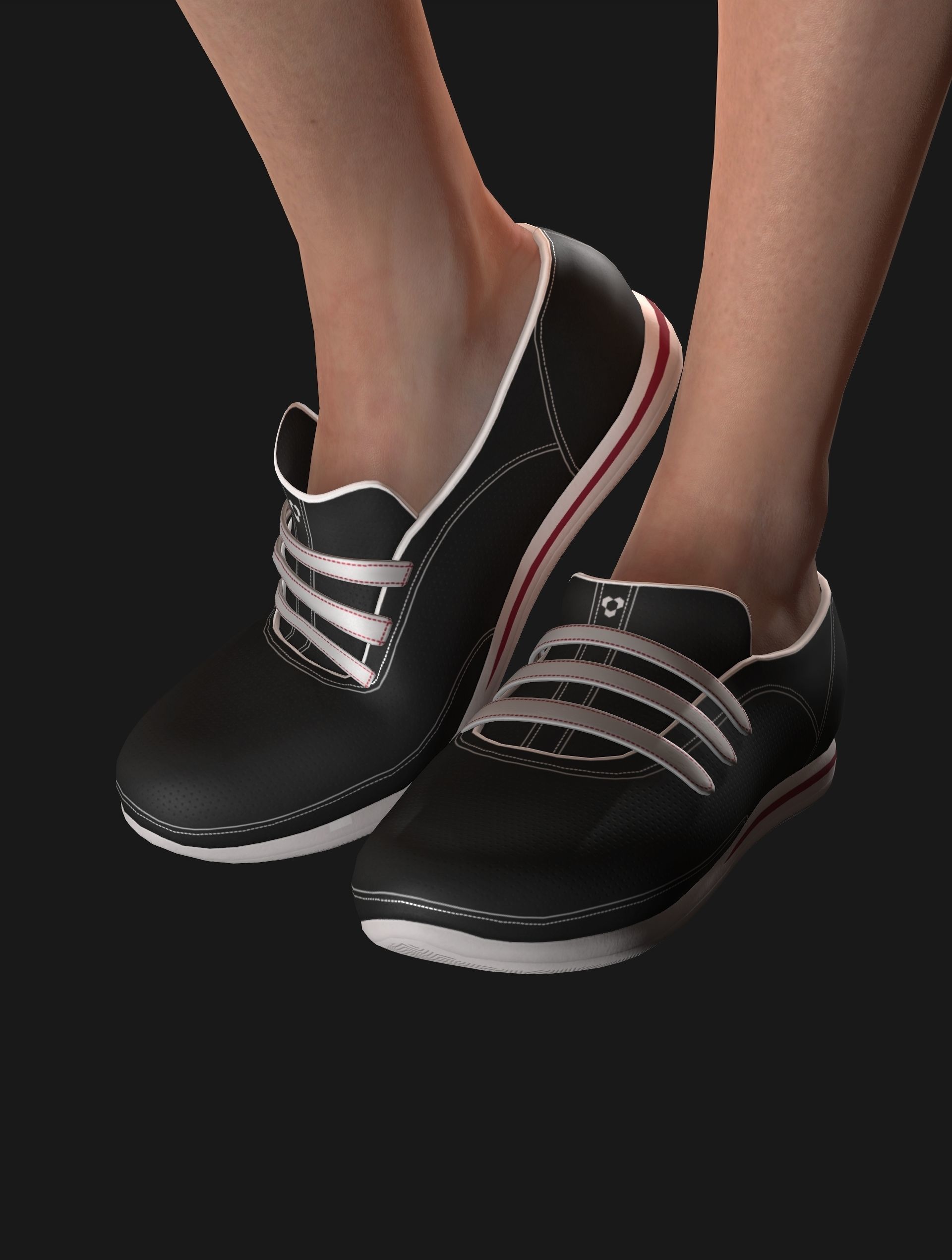 Sport girls outfit - 5 colors Low-poly 3D model_68