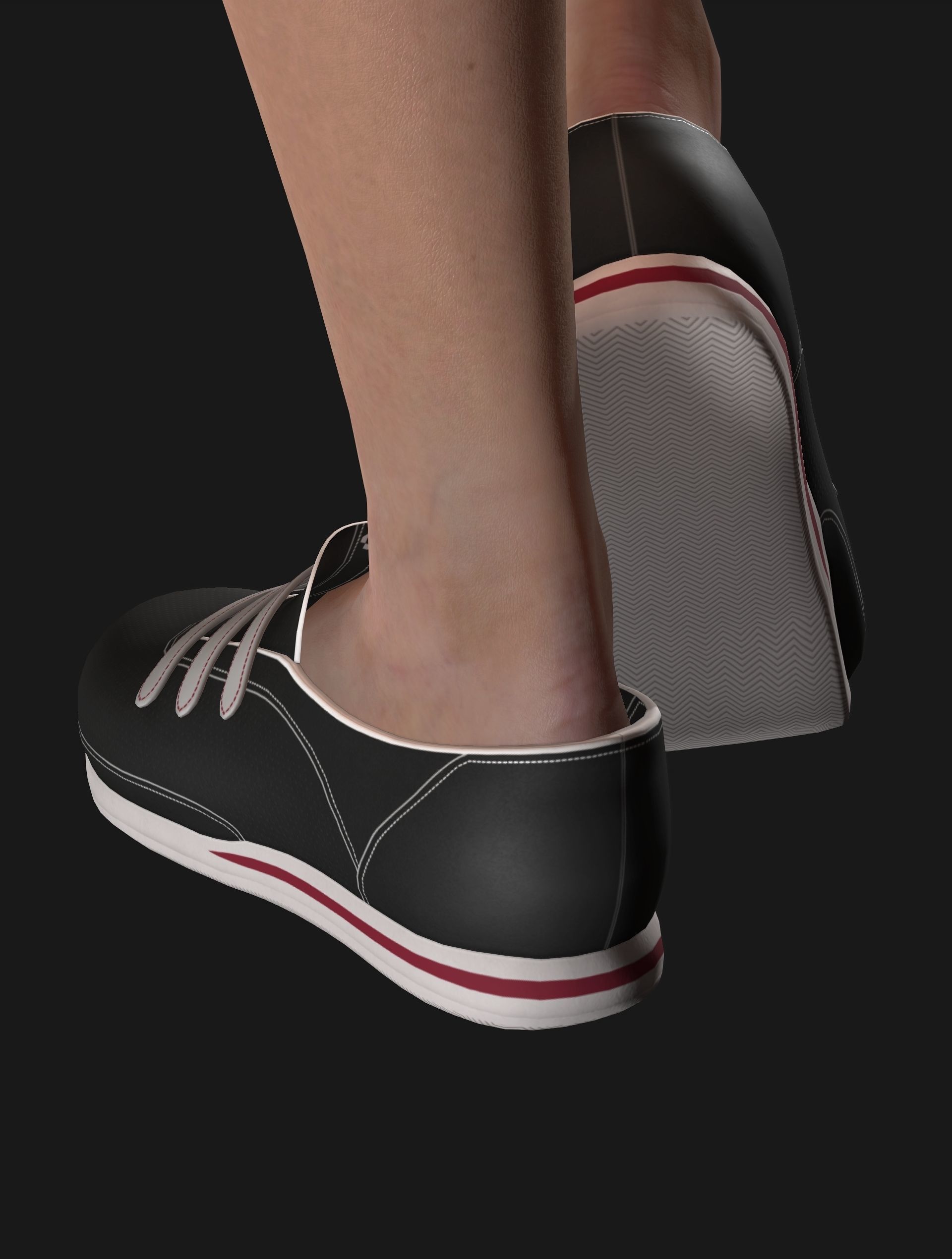 Sport girls outfit - 5 colors Low-poly 3D model_69