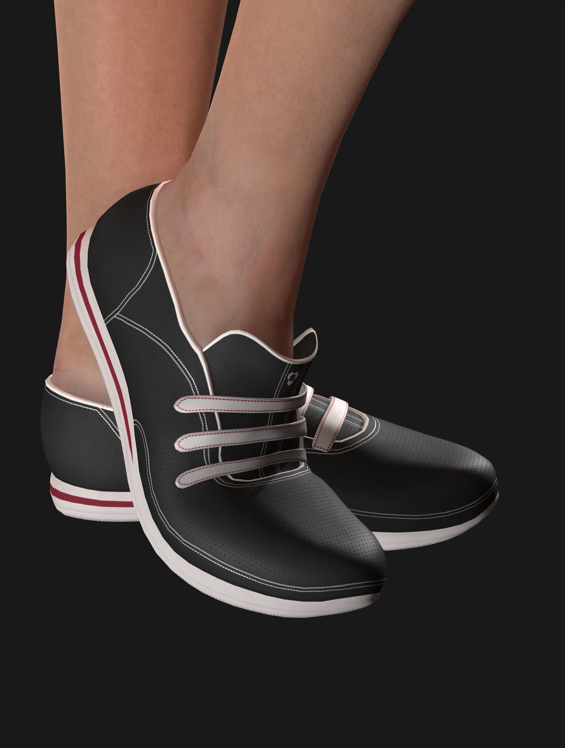 Sport girls outfit - 5 colors Low-poly 3D model_67