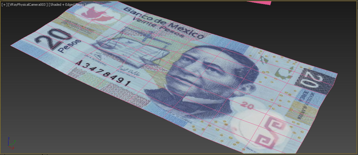 Mexican-Pesos mexican national banknote 3D model_7