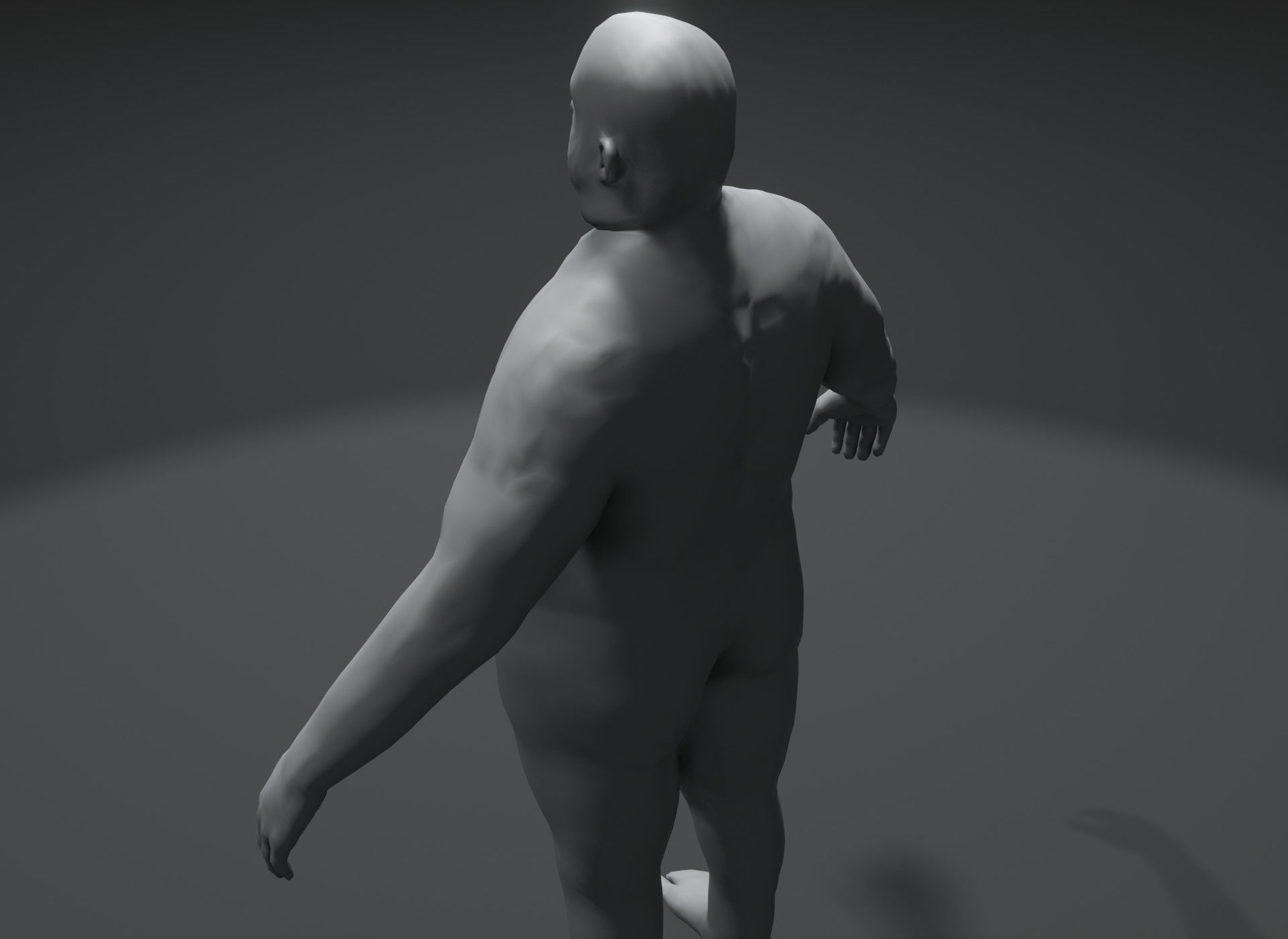 Male Body Fat Base Mesh 3D Model 10k Polygons Low-poly 3D model_18
