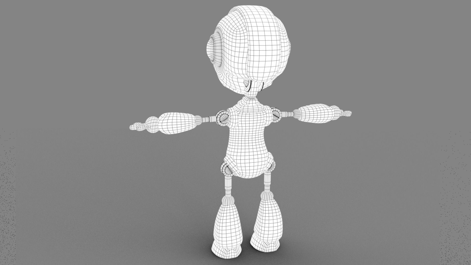 Cartoon rigged pbr robot Low-poly 3D model_21