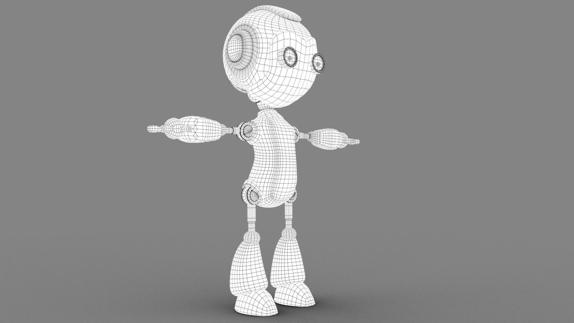 Cartoon rigged pbr robot Low-poly 3D model_19