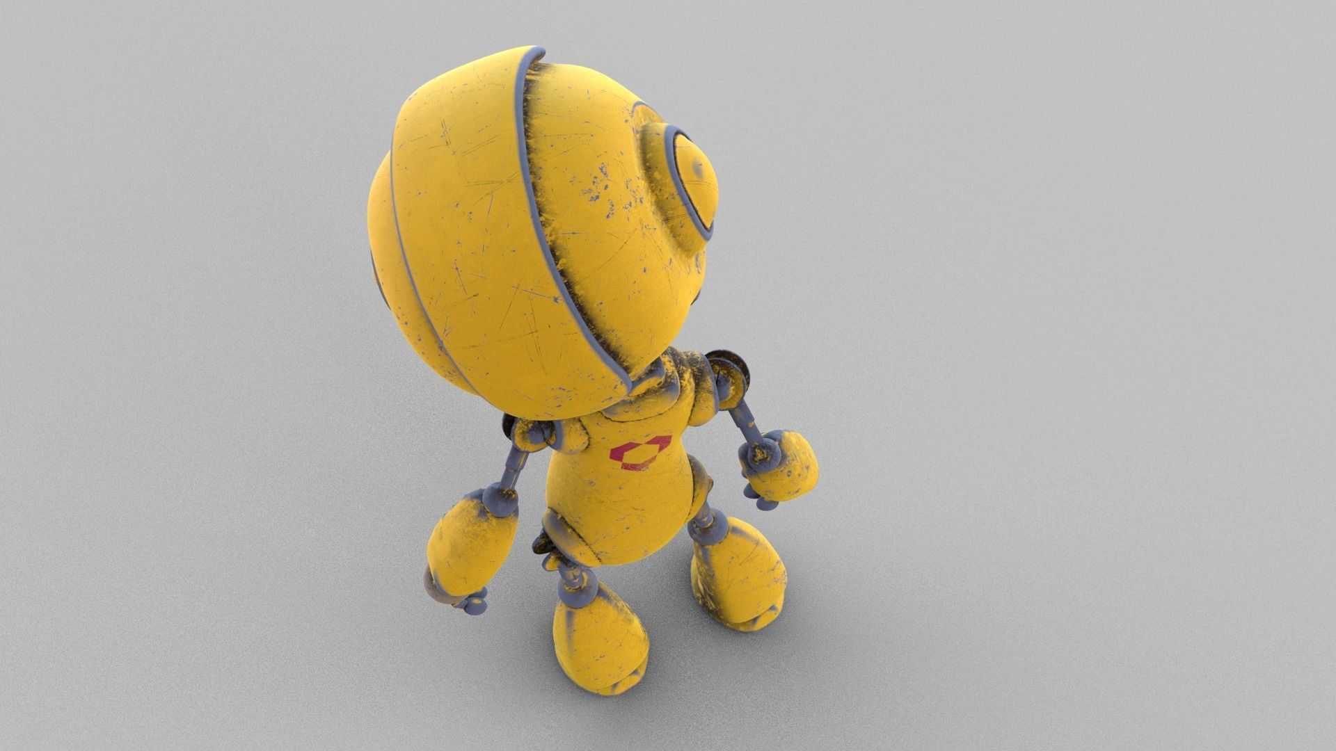 Cartoon rigged pbr robot Low-poly 3D model_14
