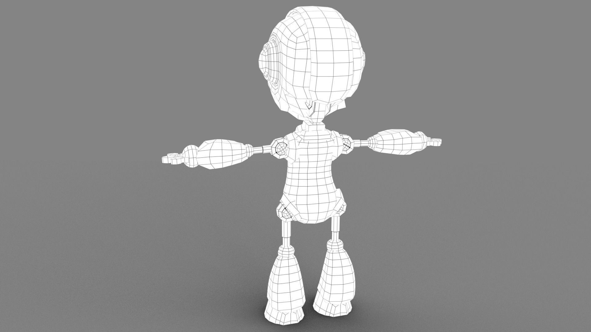 Cartoon rigged pbr robot Low-poly 3D model_20