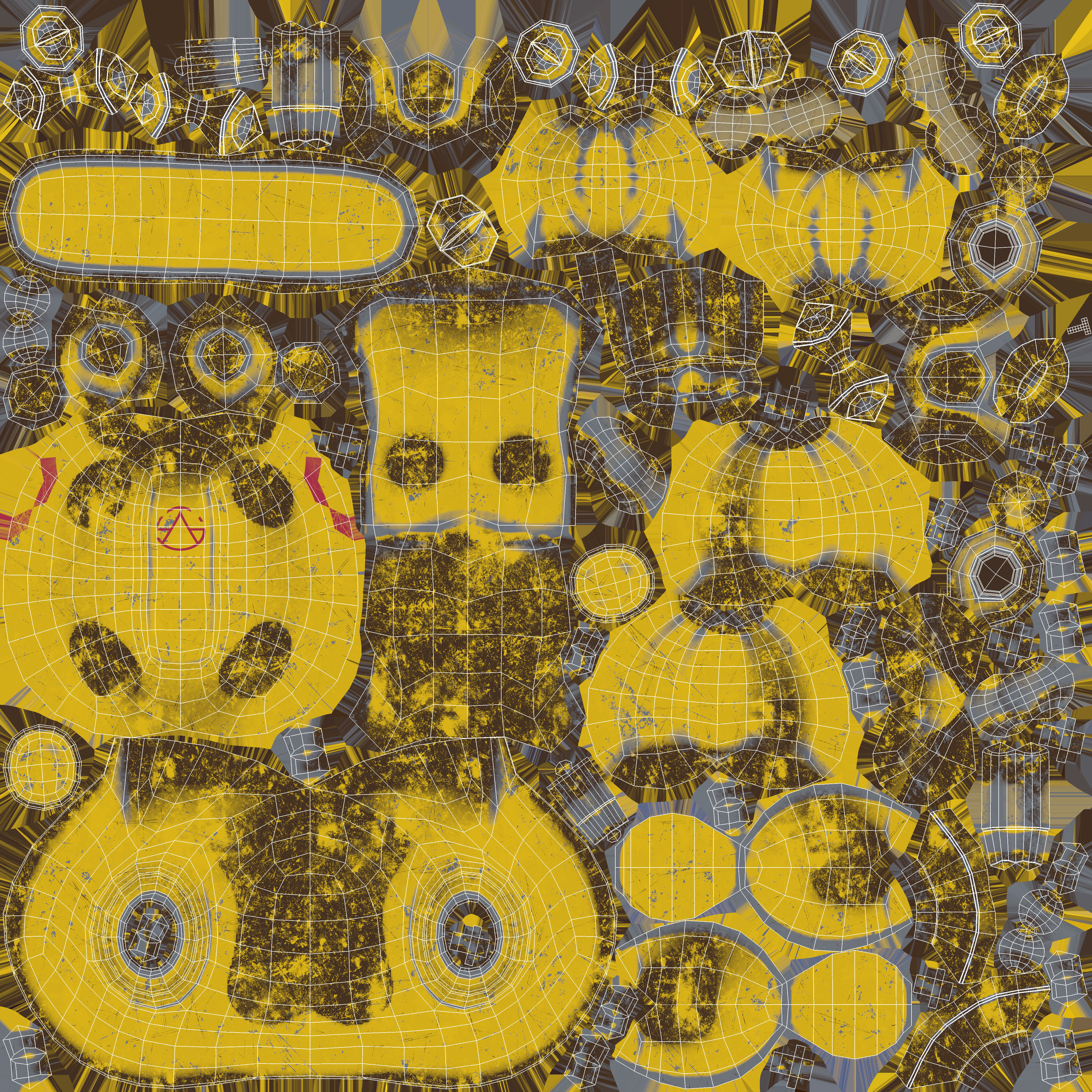 Cartoon rigged pbr robot Low-poly 3D model_22