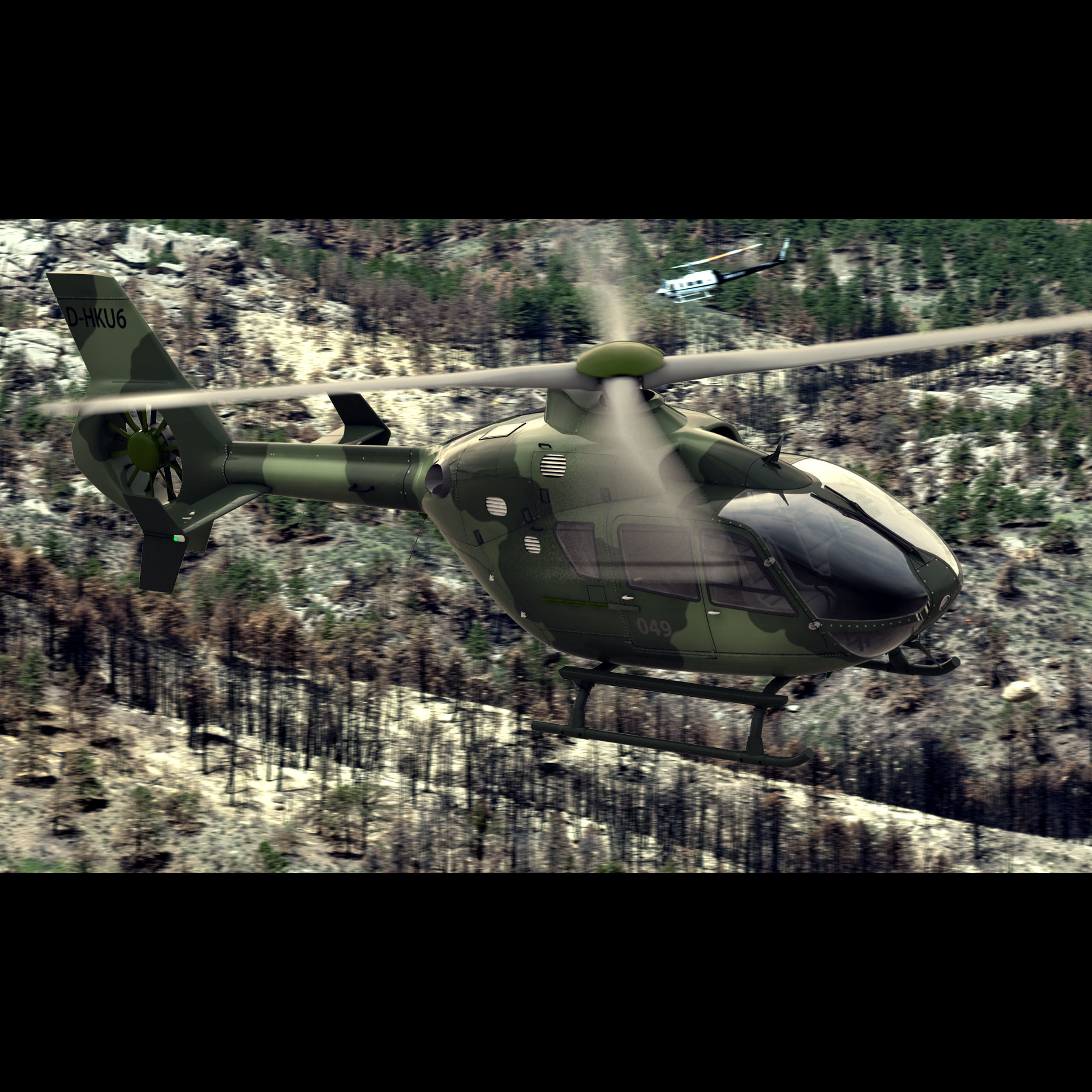 Eurocopter EC 135 Military Green 3D model_3