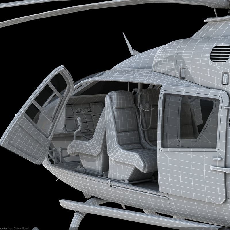 Eurocopter EC 135 Military Green 3D model_8