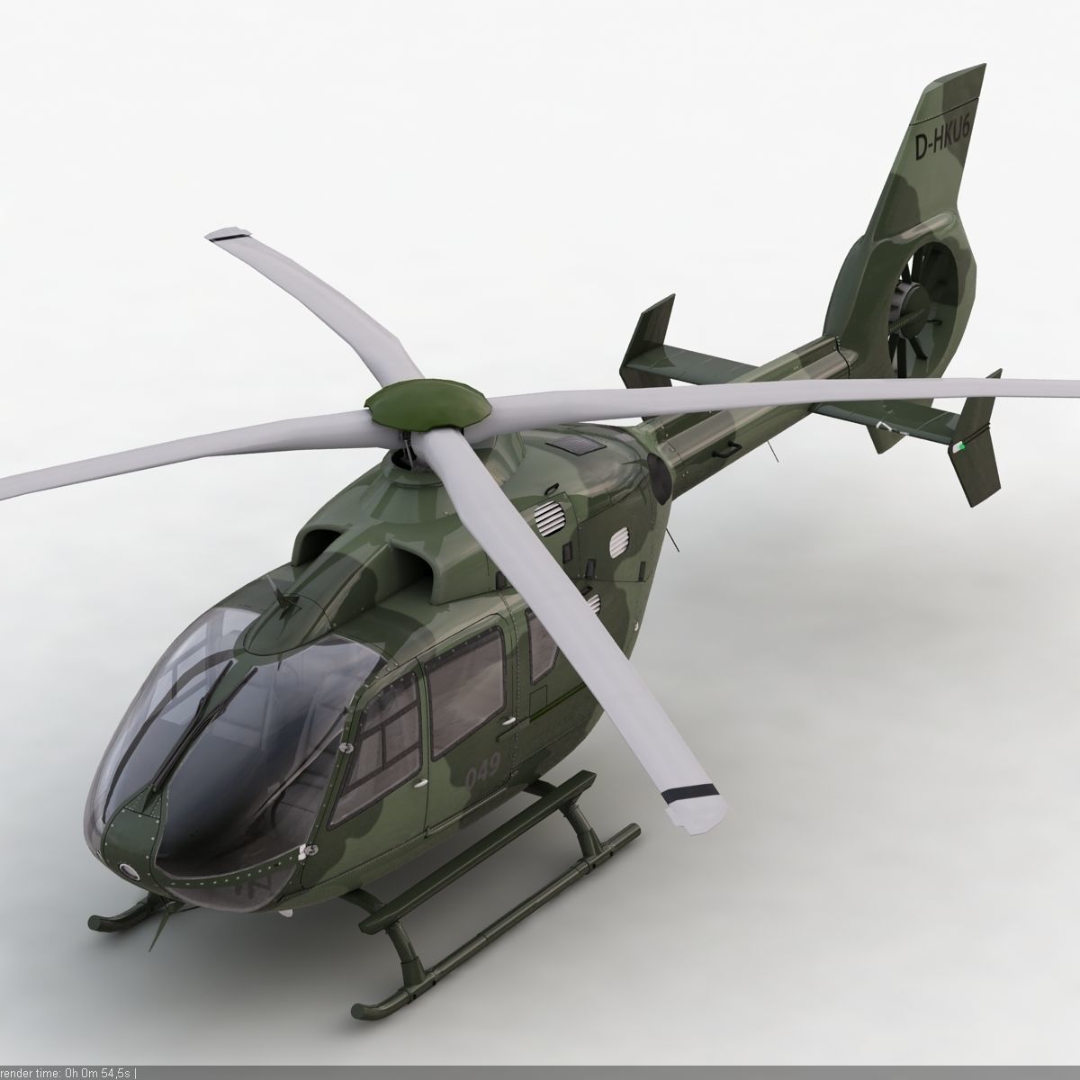 Eurocopter EC 135 Military Green 3D model_5