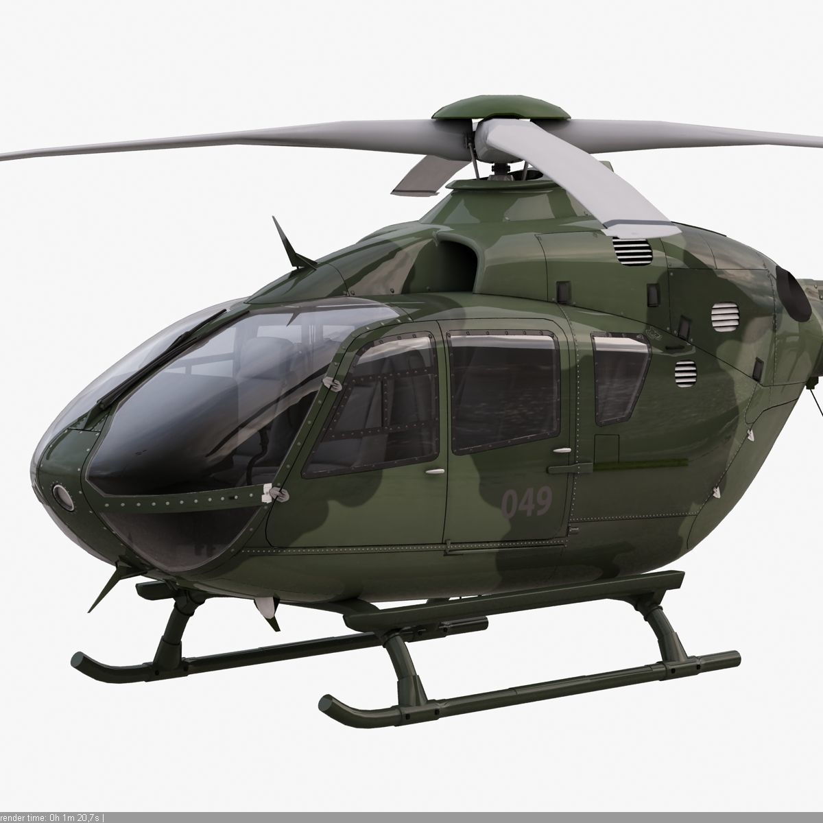 Eurocopter EC 135 Military Green 3D model_6
