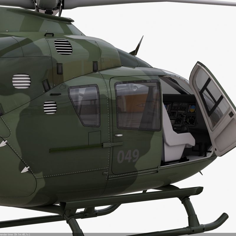 Eurocopter EC 135 Military Green 3D model_4