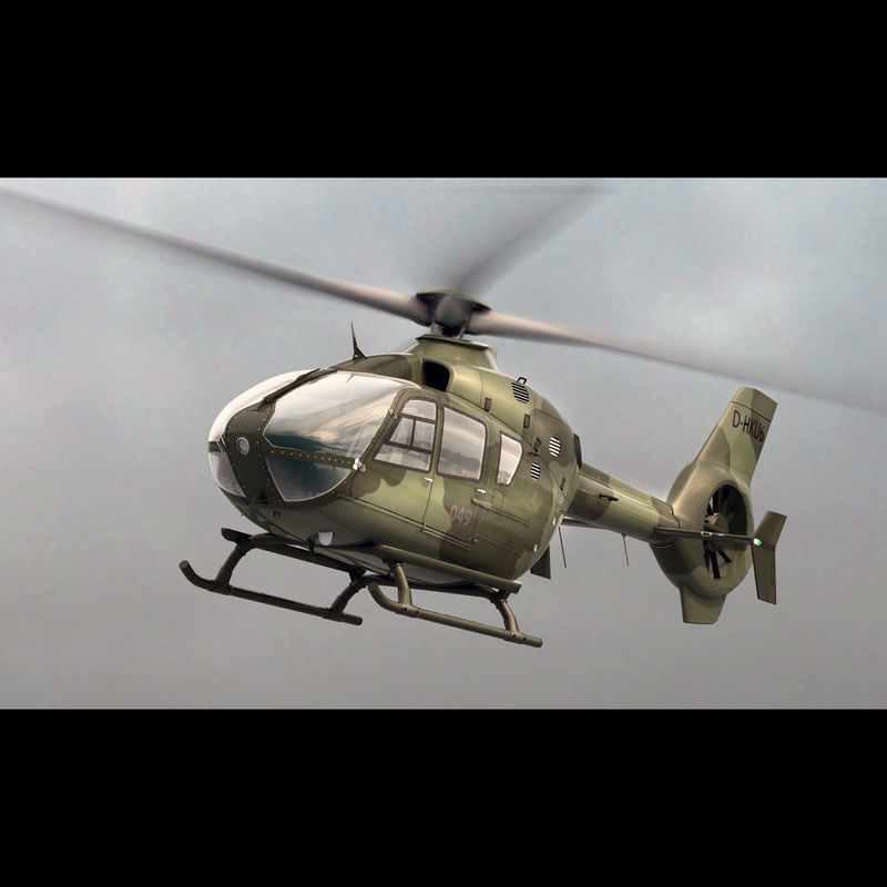 Eurocopter EC 135 Military Green 3D model_0