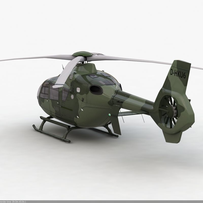 Eurocopter EC 135 Military Green 3D model_2