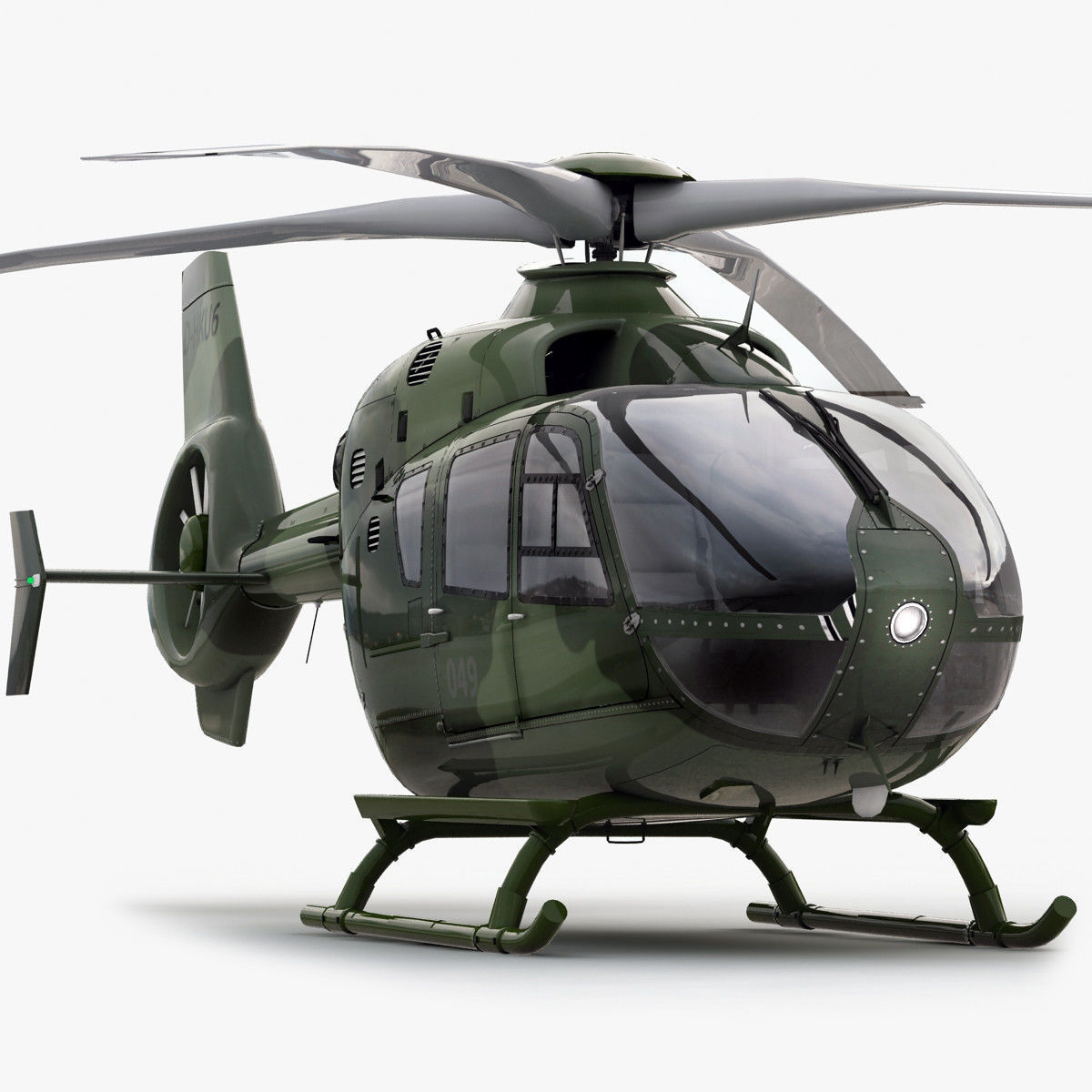 Eurocopter EC 135 Military Green 3D model_1